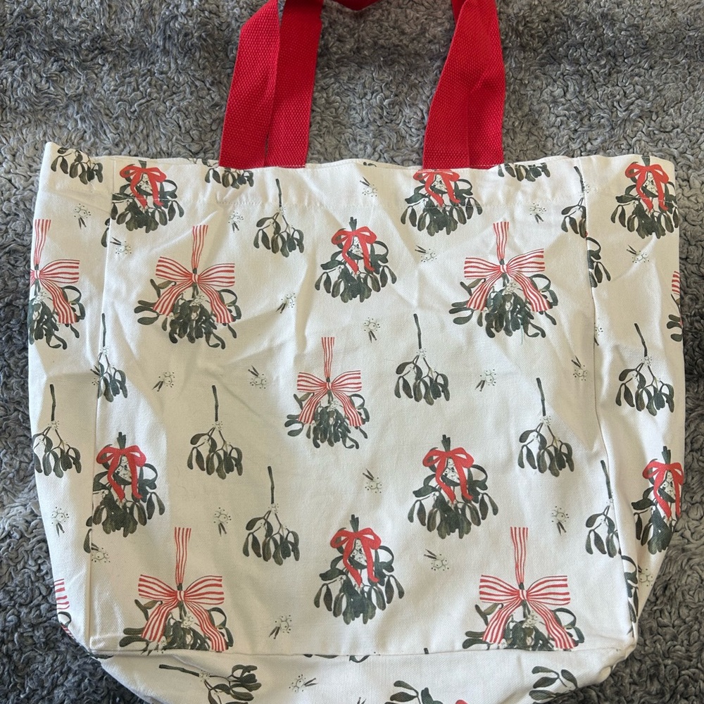 Red and Cream Tote Bag